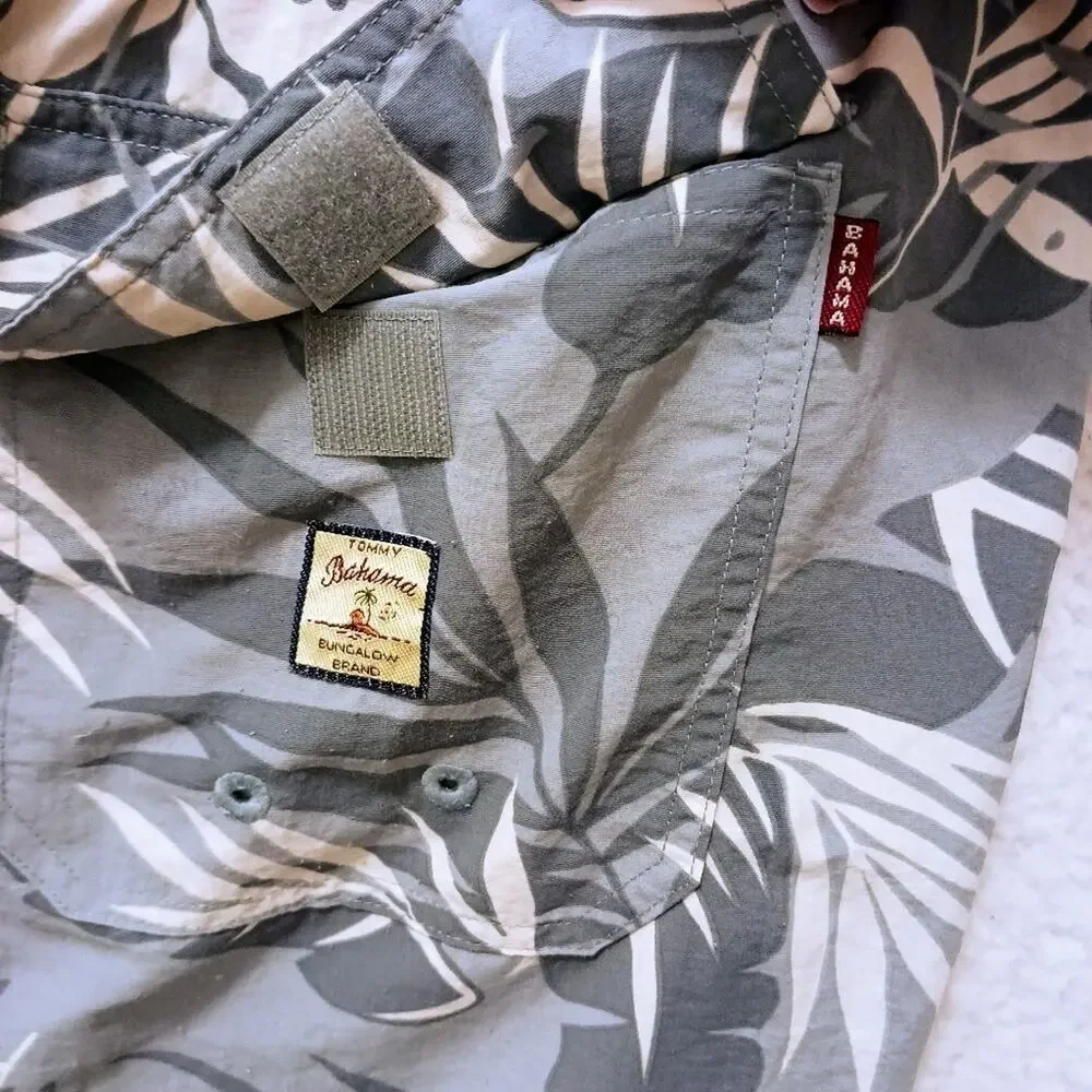 Tommy Bahama SWIM TRUNKS Sz XXL GRAY Tropical Floral Mesh Pockets Travel Hot Tub